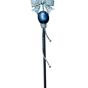 rhinestone bow with black pearl