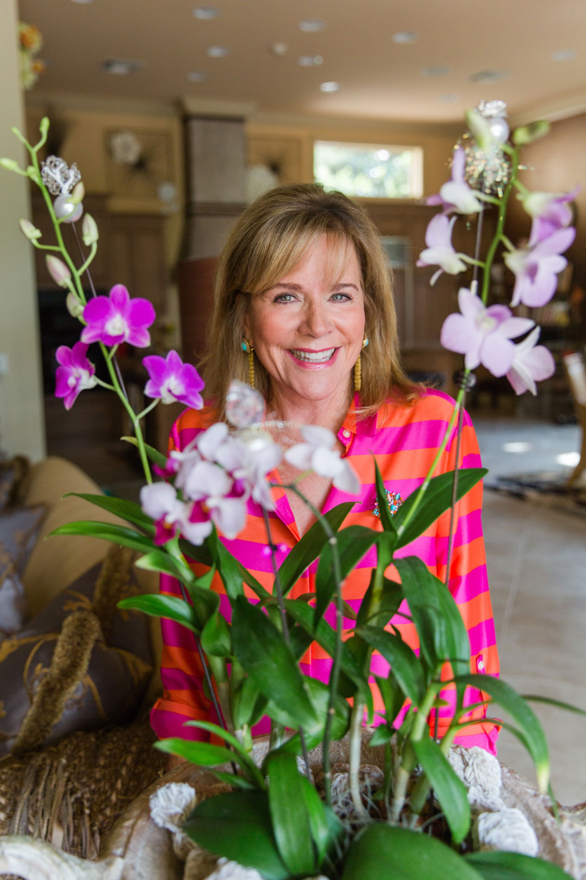 Christi with orchids