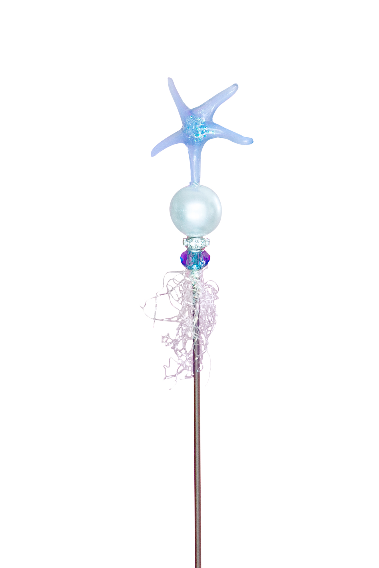 blue glass starfish stake