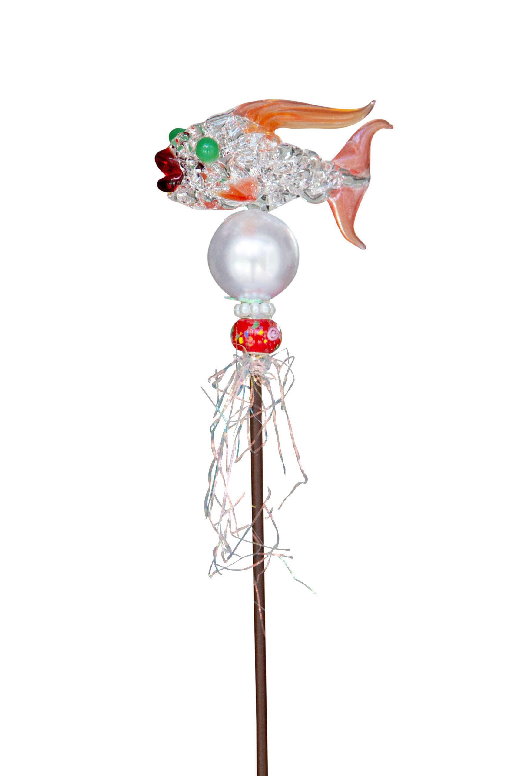 handblown glass fish stakes